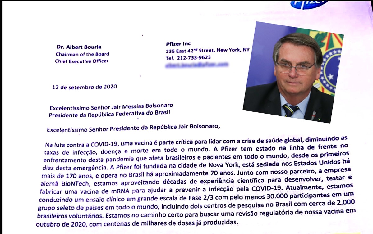 Carta da Pfizer confirma descaso de Bolsonaro com vacinação. CPI ouve empresa nesta quinta